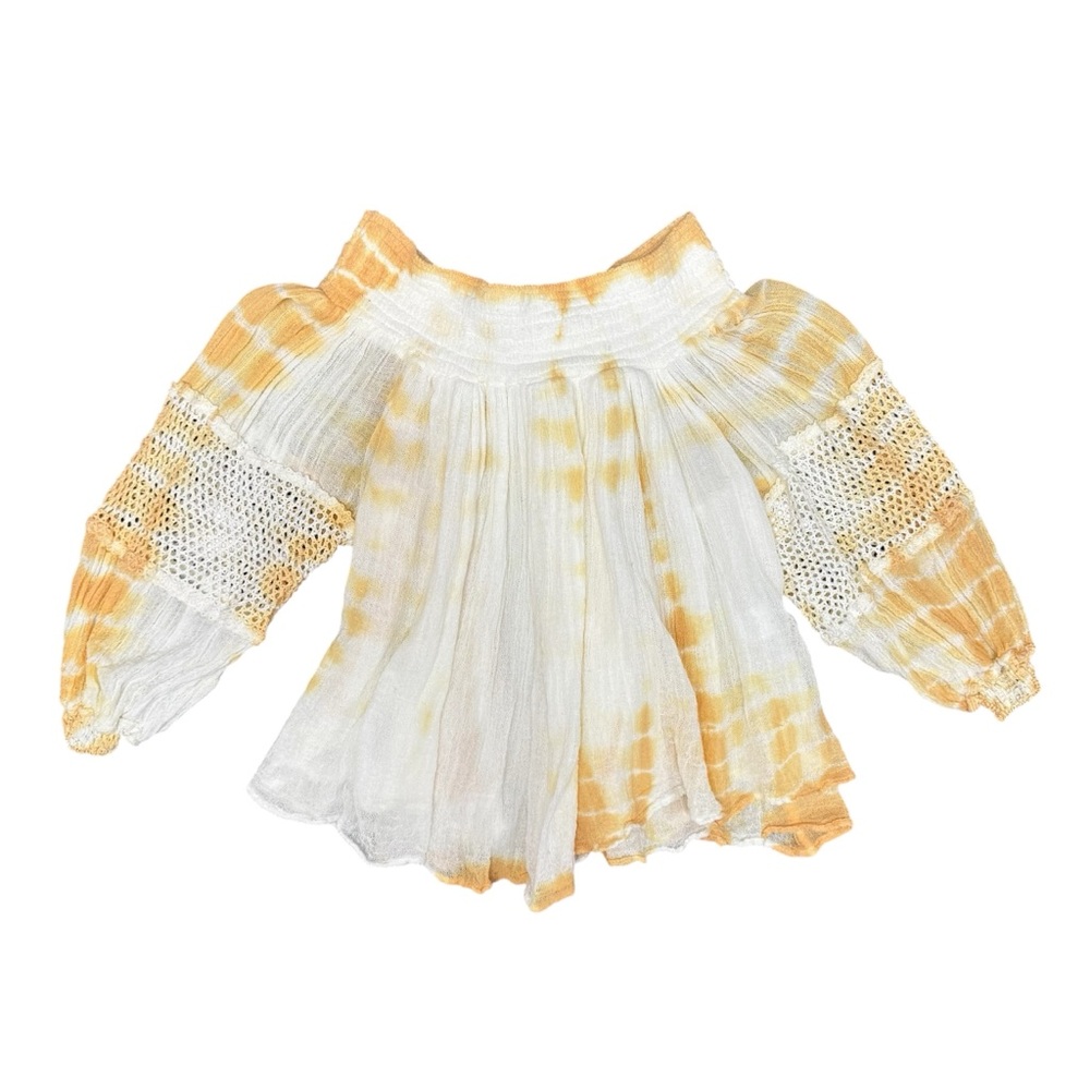Jen's Pirate Booty Gauze Long Sleeve Off the Shoulder Blouse Top Ombre Small S